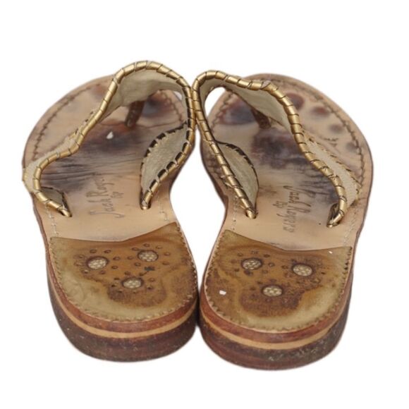Jack Rogers Navajo Beige / Gold Thong Sandals, Size 8 - Picture 5 of 8
